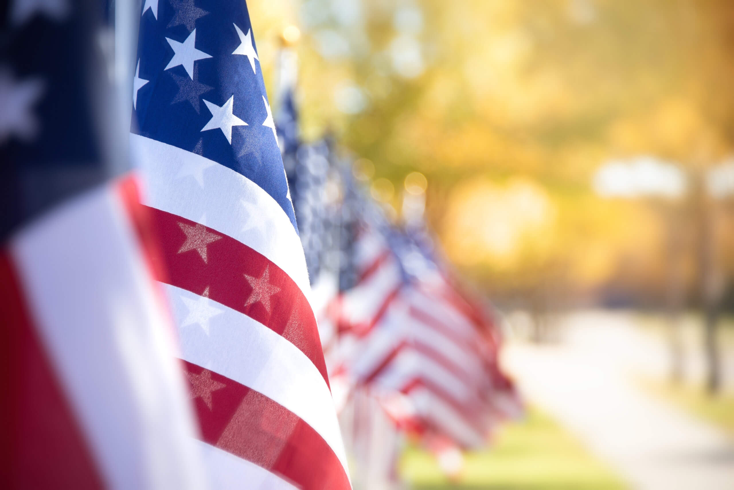 flags in a row, memorial day weekend