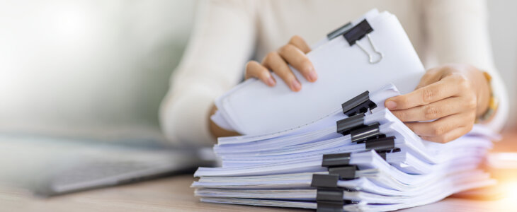 Lawyer looking over documents for a wrongful death claim