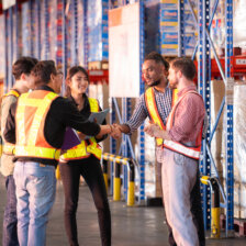 A group of warehouse employees,